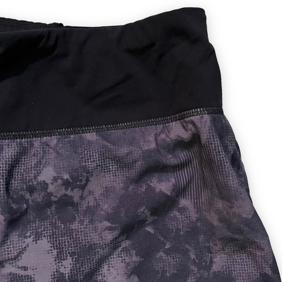 Sweaty Betty running Shorts Built In Liner Zip Waist Pocket Black Gray Large - Picture 3 of 8